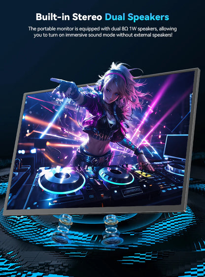 UPERFECT 24,5" Portabel Gaming Monitor – 240Hz 1ms IPS 460 nits HDR10 FreeSync USB-C Mini-HDMI VESA Laptop PS5 Switch