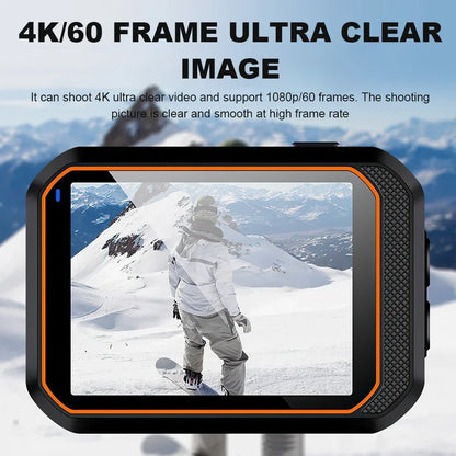 4K HD 60FPS Mini Camera Wifi Outdoor Sport 170° Wide Angle Action Kam Waterproof Bike Motorcycle Helmet Body Cam with LED Screen