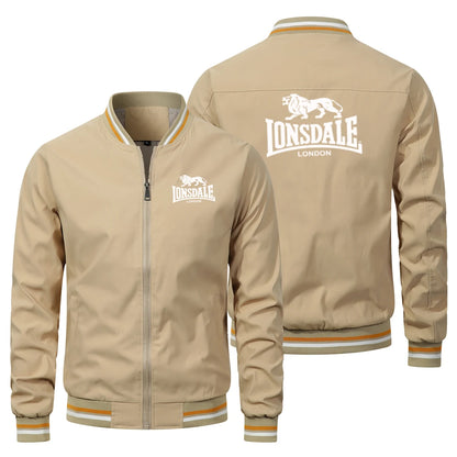 Herr Baseballjacka med V-ringning och Dragkedja – Casual Sportjacka för Vandring och Friluftsliv, S–5XL