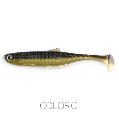 Supercontinent leanness ShadTeez T-tail 5cm/7.5cm/12cm Pike Zander Predator Fishing 3d eyes Soft lure Fishing lures