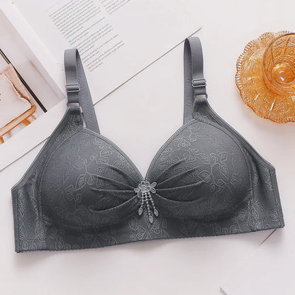 New Bra Women Comfortable Breathable Large Size Underwear 36-50 B C Cup Without Steel Ring Push up Brassiere Lady Lingerie