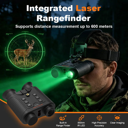GTMEDIA V6 PRO Infrared 4K Night Vision Binoculars Goggles 8X Digital Zoom 300M Full Darkness Photo&Video Telescope for Hunting