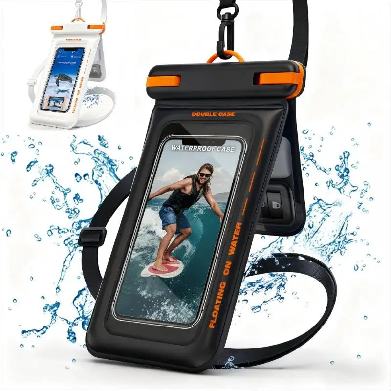 Vattentätt Mobilfodral med Flytfunktion – IPX8 30m, Transparent PVC, Passar upp till 7", iPhone & Samsung