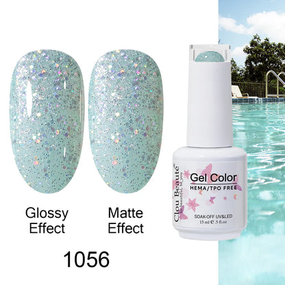 Clou Beaute Gel Nail Polish Neon Brown Royal Blue Red Green Pastal Nude Nail Art Varnishes Gel Lacquer Top Coat UV Gel Nail
