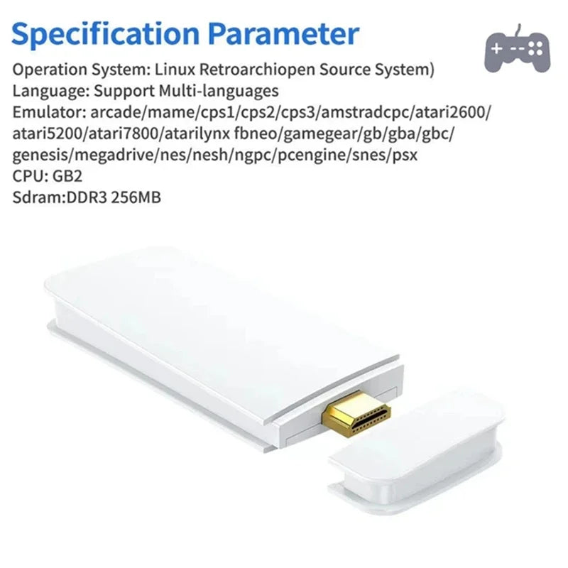 M15 4K TV Game Stick Retro Spelkonsol – 64GB/128GB 20 000–40 000 Spel 23 Emulatorer Trådlösa Handkontroller HDMI