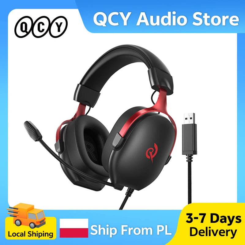QCY VN200 Pro gamingheadset med USB-A, mikrofon och virtuellt 7.1-ljud