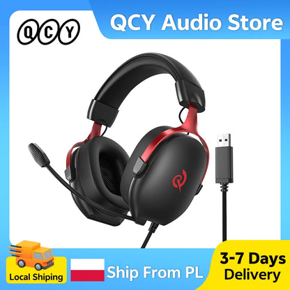 QCY VN200 Pro gamingheadset med USB-A, mikrofon och virtuellt 7.1-ljud