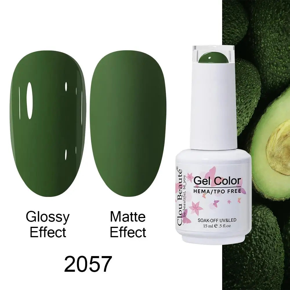 Clou Beaute Gel Nail Polish Neon Brown Royal Blue Red Green Pastal Nude Nail Art Varnishes Gel Lacquer Top Coat UV Gel Nail