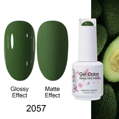 Clou Beaute Gel Nail Polish Neon Brown Royal Blue Red Green Pastal Nude Nail Art Varnishes Gel Lacquer Top Coat UV Gel Nail