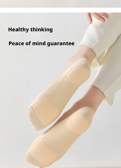 Dam Osynliga Strumpor 5-pack – Issilke Tunn Halkfri Silikon No-Show Sommar, EU 35–39