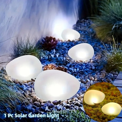 Solar Stenlampa Utomhus – Frostad Glaseffekt, IP65, Varmvit/Färgad, Automatisk, Trädgård & Gång