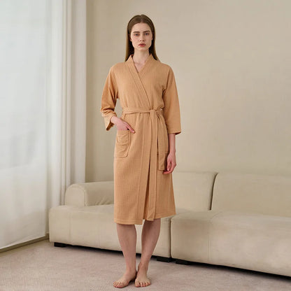Unisex Kimono Badrock Lång – Lätt Mjuk Sommar & Höst Loungewear, 17 Färger M–3XL
