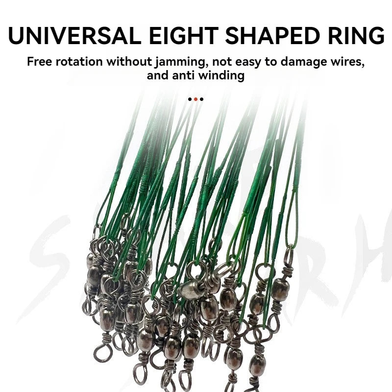 Lure Front Wire Anti Bite Fishing Line Steel Leader With Swivel Accessory Lead Core Offshore Angling Sea Snap Fishhook Tool