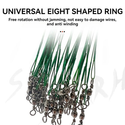 Lure Front Wire Anti Bite Fishing Line Steel Leader With Swivel Accessory Lead Core Offshore Angling Sea Snap Fishhook Tool