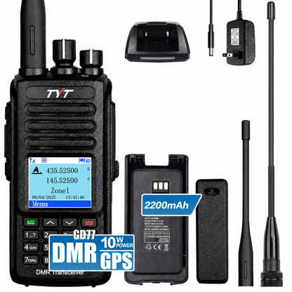 TYT MD-UV390 Dual Band DMR Two Way Radio VHF UHF Digital Analog Handheld Walkie Talkie GPS IP67 3000 Channels