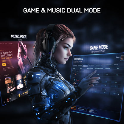 EKSA G19BT 2.4GHz Wireless Gaming Headphones Bluetooth 5.4 3.5mm Headset 30ms Low Latency 40mm RGB Hidden Mic 35H Foldable PC