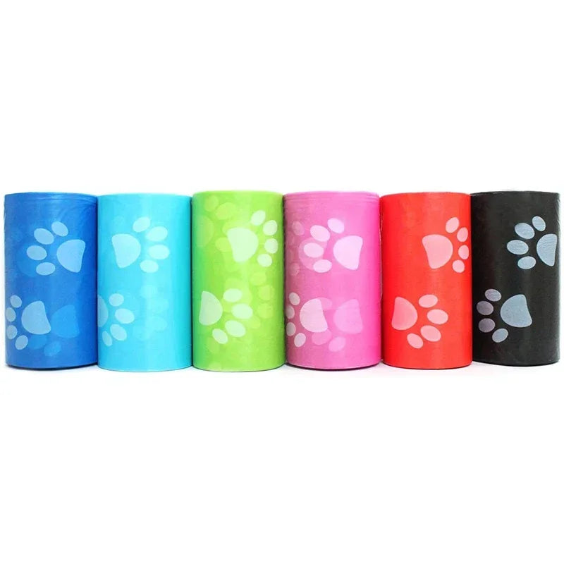 Bajspåsar för Hund – Tjocka Nedbrytbara Doftande 15påsar/Rulle 26x24cm Lila Röd Grön Svart Blå 5–100 Rullar