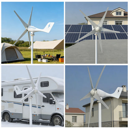 Horisontell Vindturbin 3000W 12V/24V/48V – Lågbullrig Permanent Magnet Off-Grid 220V, EU-lager Polen