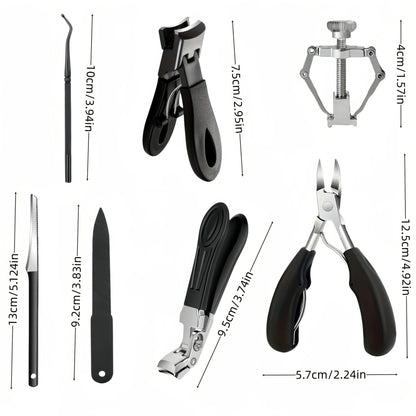 7pcs Nail Clippers Manicure Tool Set, with Portable Travel Case, Cuticle Nippers And Cutter Kit, Portable Nail Clippers