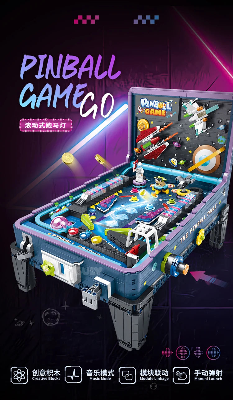 IN STOCK 60526 MOC Idea Game Machine Pinball Table Building Blocks Bricks Model Assembling DIY Toys for Boys Christmas Gift Set