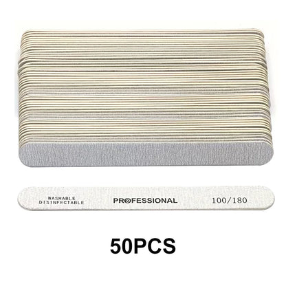 10-100PCS Wooden Nail File Professional Sanding Buffer Files 100/180/240 Double Side For Nail Art Pedicure UV Gel Tips Tools