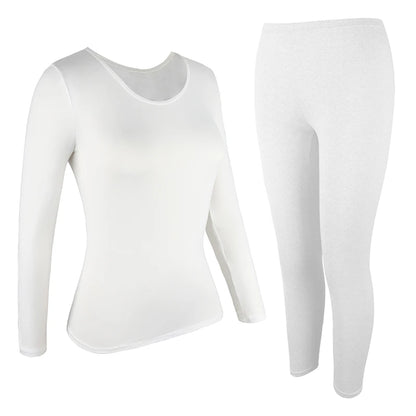 Thermal Underwear Set for Women Long Johns Base Layer Set Warm Top Bottom for Winter Round Neck Lingerie