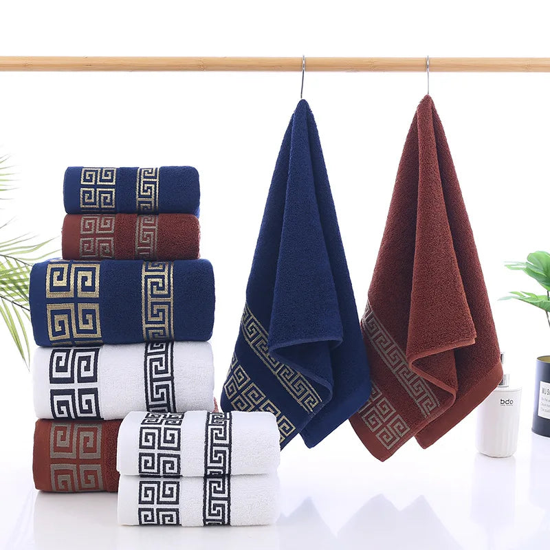 1/5/10pcs Black Cotton Towels Cover 34x74cm/70x140cm Embroidered Hotel Quality Bath Towel for Adults Christmas Gift Face Towels