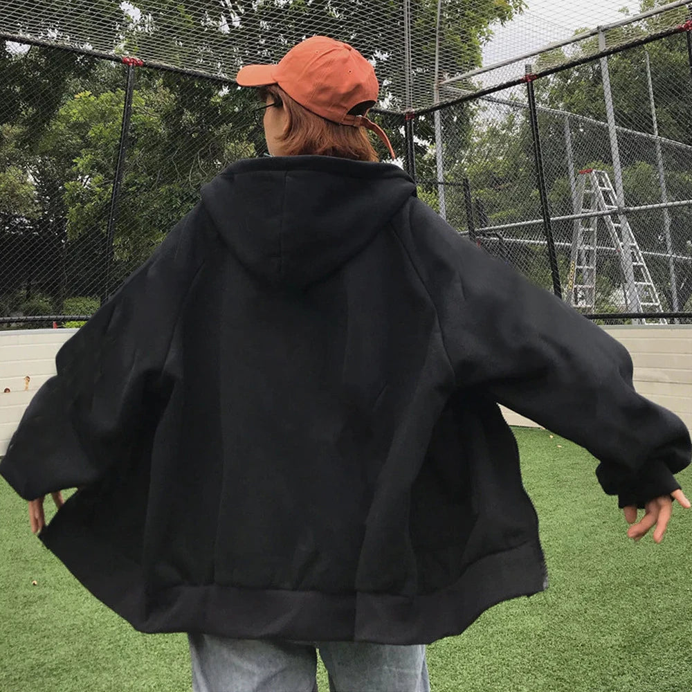 2025 New Fashion Zipper Hoodies Women/Men Fashion Long Sleeve Hooded Sweatshirt Casual Autumn Winter Sportwear Solid Clothes