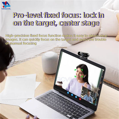 MINGCVIL Mini 1080P HD Webcam Built-in Microphone USB Interface Computer WebCamera For Laptop PC Video Call Online Meeting Class
