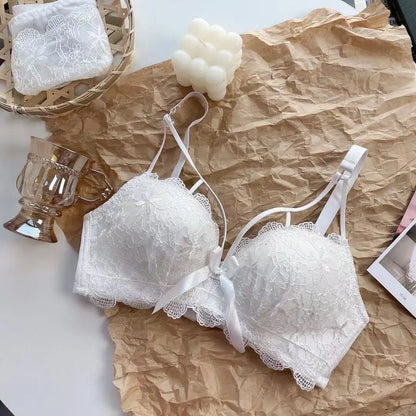Lace Floral Embroidery Sexy Bra Comfortable Adjustable Women Underwear 3/4 Cup Wireless Girl Brassiere Bralette