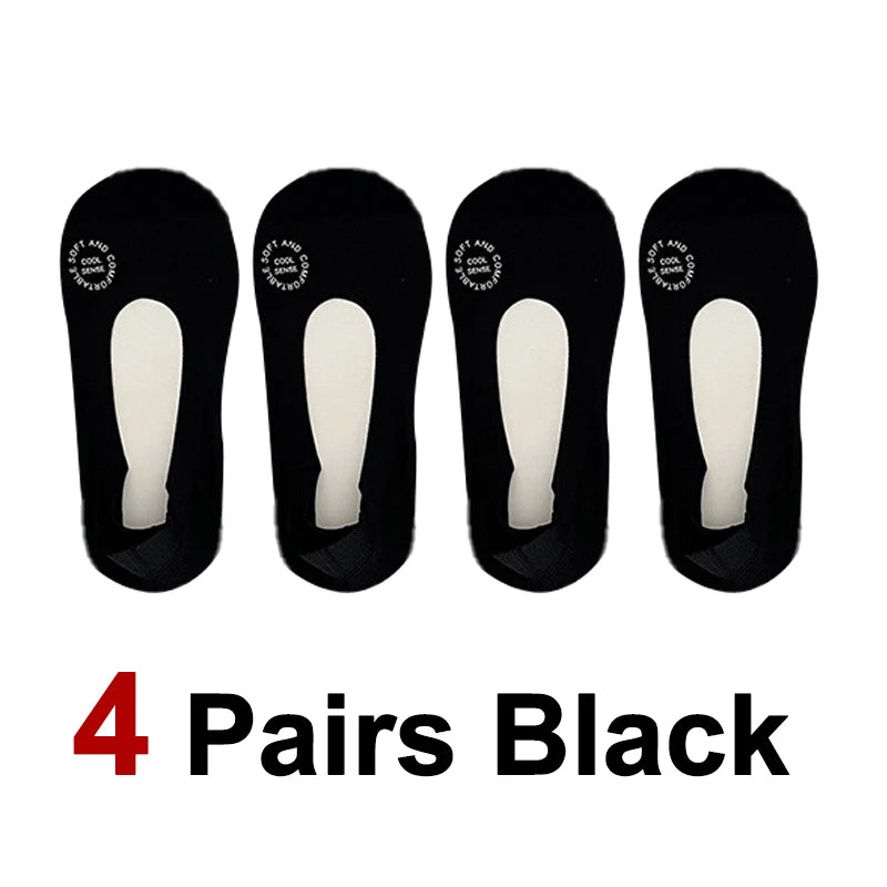 1/4/10 Pairs Women Breathable Mesh Invisible Socks Spring Summer Thin Soft Comfortable Silicone Anti Slip Cotton Casual Socks