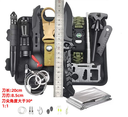 13 in 1 Outdoor Survival Kit Multi-function Emergency First Aid Tools Camping Hiking Self Defense Gear