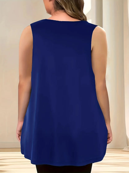Plus Size Women's Solid Color Tops 1XL-5XL Casual Loose Basic Tee Versatile for Daily Commute & Layering
