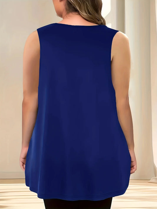 Enfärgad Basic Topp Stor Storlek – Stickad Lös Passform Casual Vardagstopp Dam, 1XL–5XL