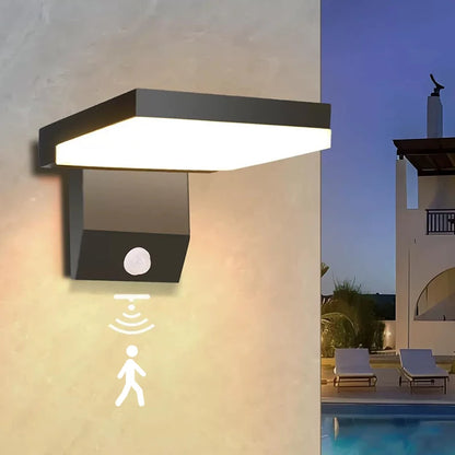 Modern Vikbar LED Vägglampa Utomhus IP65 – 18W, Svart/Vit, Med/Utan Rörelsesensor, AC85–265V
