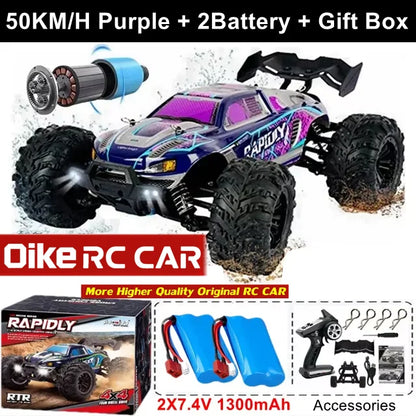 Oike RC Drift Car With LED Light 50KM/H / 80KM/H Brushless 4WD Remote Control Electric High Speed Racing Monster Truck for Adult