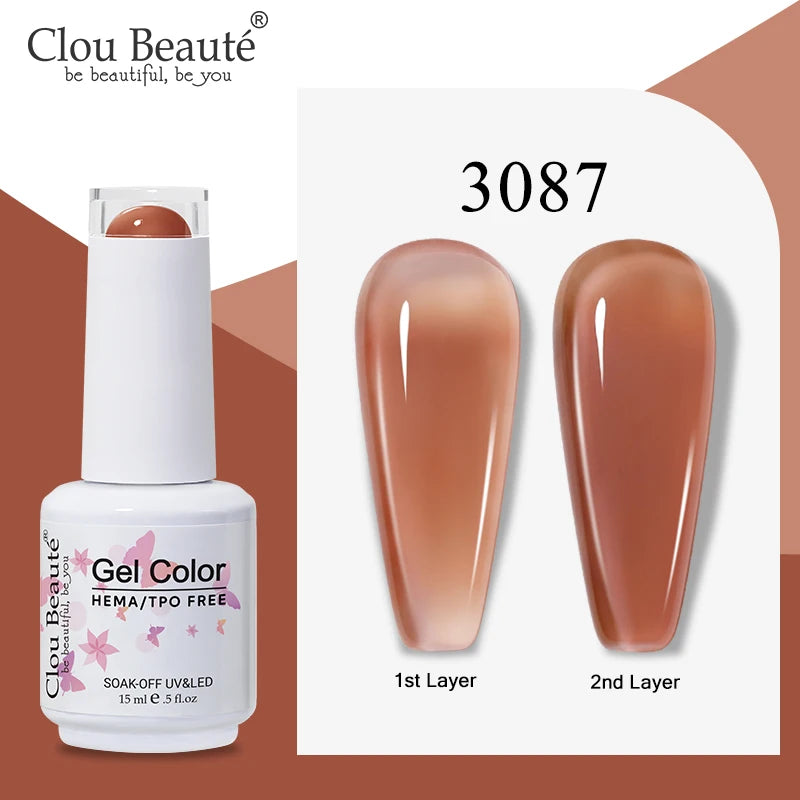 Clou Beaute Semi-transparent Jelly Color UV Gel Manicure Gel Nail Nail Supplies For Professionals Semi-permanent Varnish 15ml