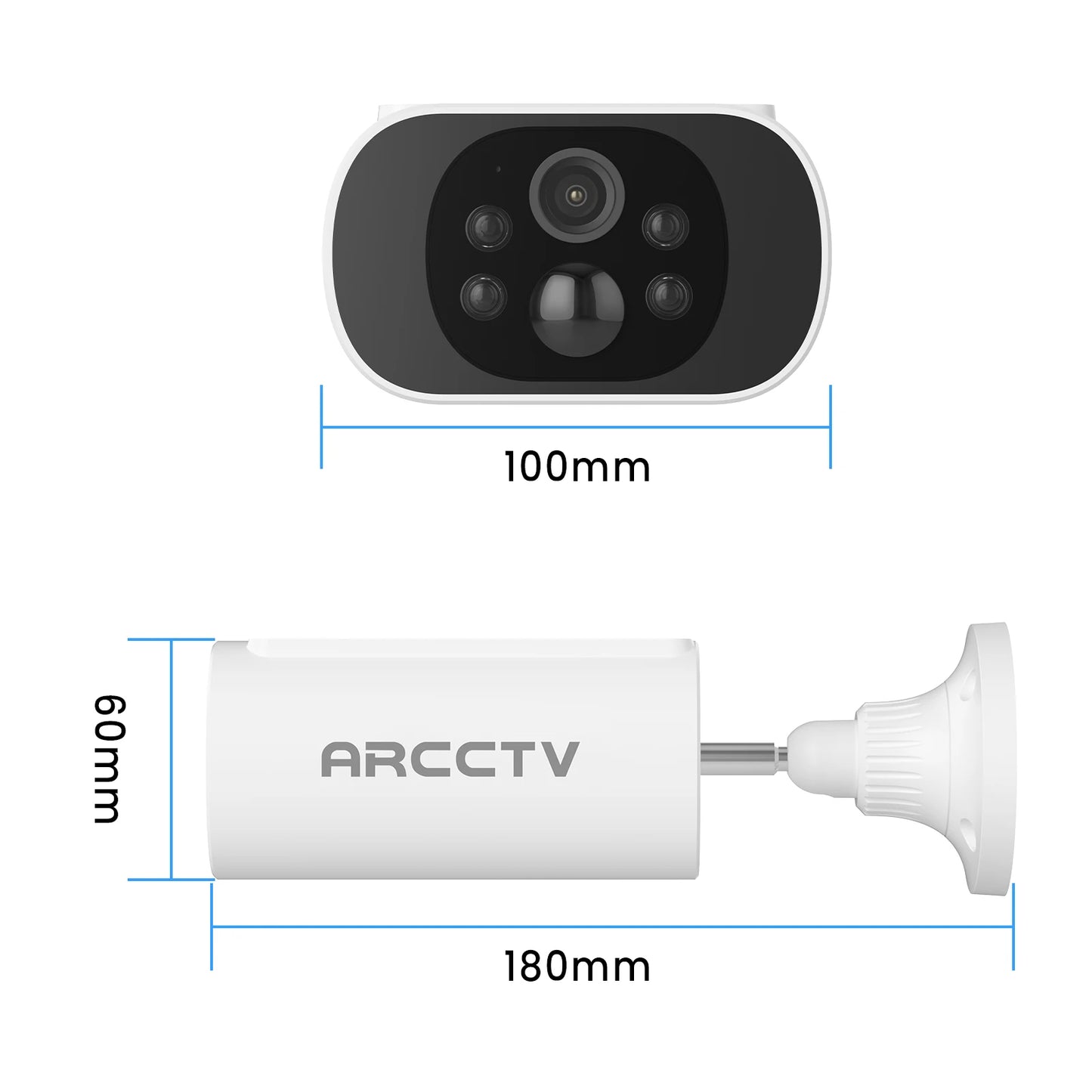 ARCCTV 2K WiFi Solar Camera Color Night Vision Two Way Talk FHD Surveillance Camera Outdoor Wireless IP66 Waterproof Siren Alarm