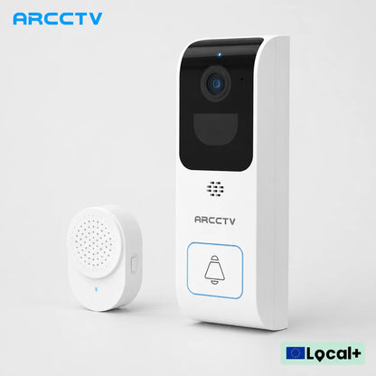 ARCCTV 4MP Dual-band WiFi Dörrklocka – 2K, Sony-sensor, IR 12m, IP66, Siren, EU-lager (Tyskland)