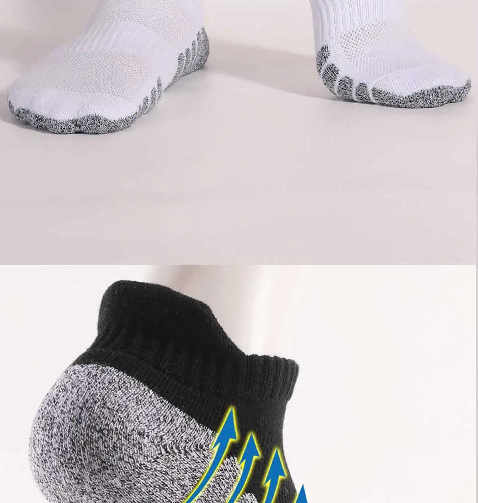 6pairs thickened towel bottom running socks mesh boat socks non-slip breathable sports socks Low cut Men's socks Women's socks