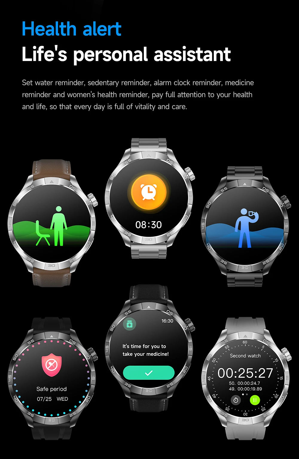 2026 New 1.85 Inch NFC Smart Watch Men Bluetooth Call NFC IP67 Waterproof Heart Rate Monitor Compass Sports Fitness Smartwatch