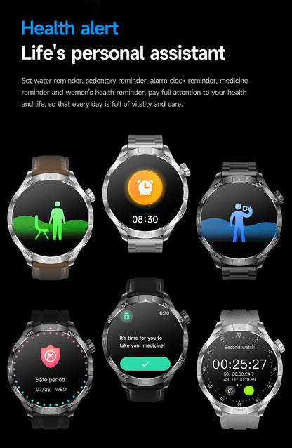 2026 New 1.85 Inch NFC Smart Watch Men Bluetooth Call NFC IP67 Waterproof Heart Rate Monitor Compass Sports Fitness Smartwatch