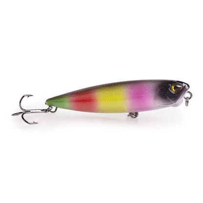 Hanlin Popper 6.5cm/2.56in/5.5g Topwater Baits Walk The Dog Rattle Wobble Fishing Lures Floating Hard Plastic Bass Tackle