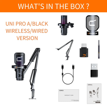 Ejoy Uni Pro wireless gaming microphone for streaming,recording, podcast, youtube. Compatible with Mac OS, PS4/ 5