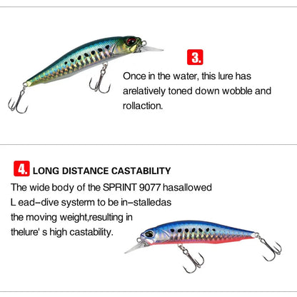 Minnow Fishing Lure Wobbler Rozante 77SP Long Cast Hover Swaying Lure Jerkbait Artificial Bait Culter 77mm/63mm Alburnus Bait