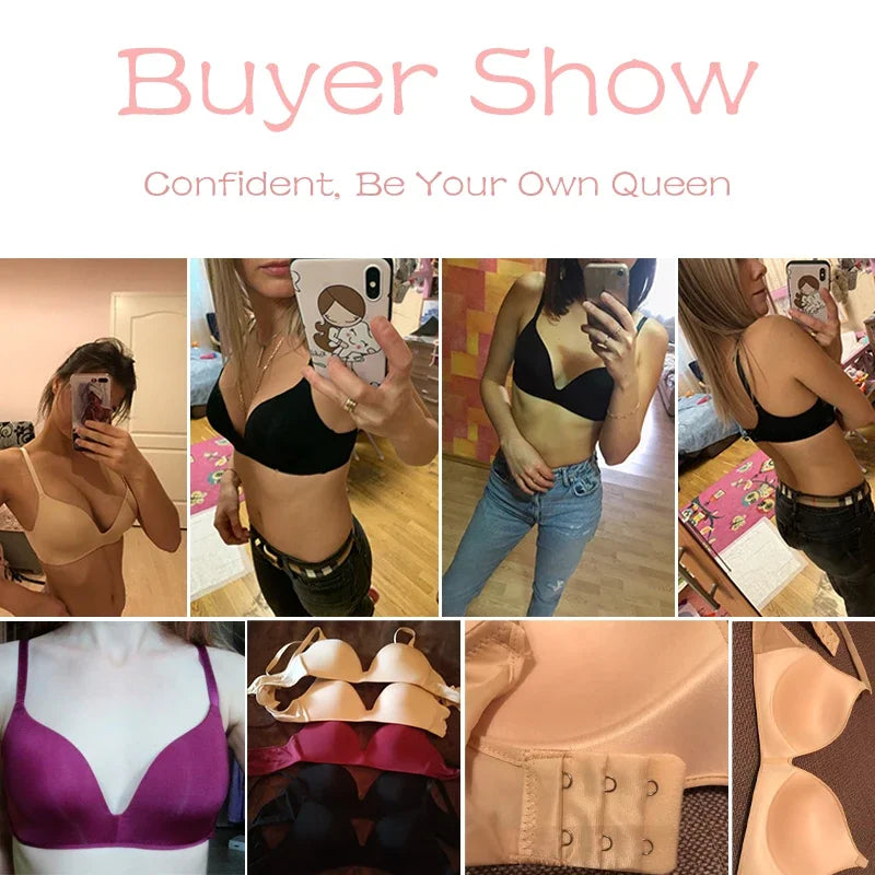 Seamless Bras for Women Push Up Bras No Wire Brassiere A B Cup Underwear Sexy Bralette Three Quarters(3/4 Cup)  Lingerie 2027