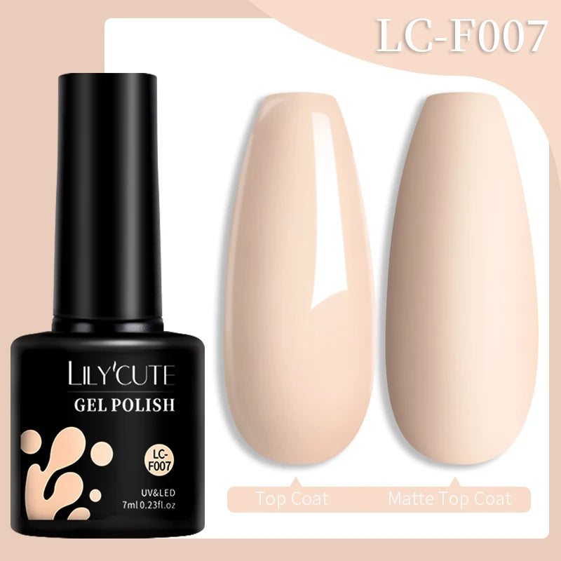 LILYCUTE 129 Colors 7ML Nail Gel Polish Nail Supplies Vernis Semi Permanent Nail Art Manicure Soak Off LED UV Gel Nail Varnishes