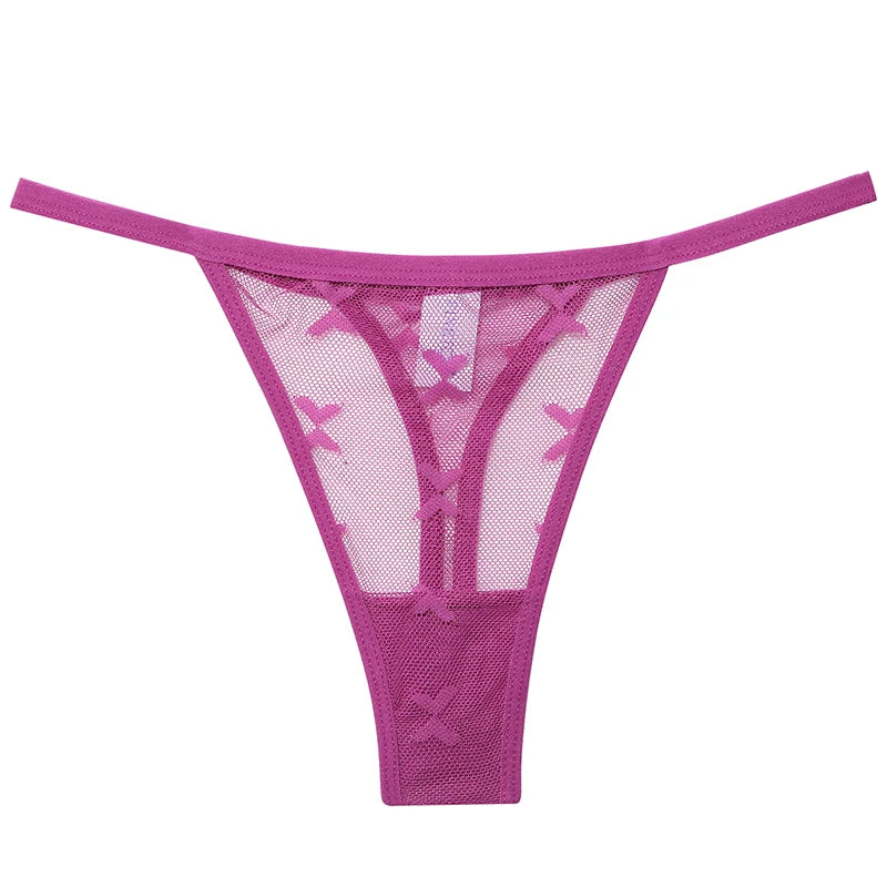 2PCS/Set Mesh G-String Women's Panties Transparent Underwear Women Seamless Thong Female Underpants Intimates Lingerie S-XL
