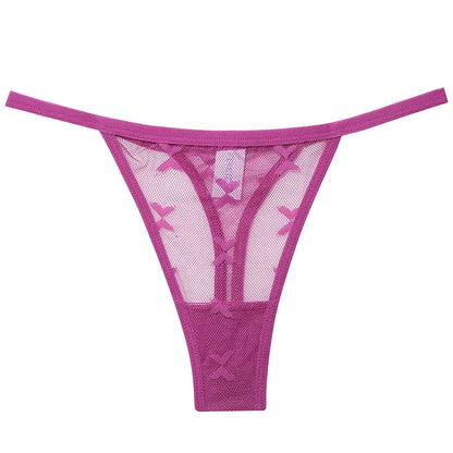 2PCS/Set Mesh G-String Women's Panties Transparent Underwear Women Seamless Thong Female Underpants Intimates Lingerie S-XL