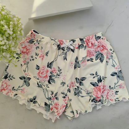 qslziss pyjamasset dam med tryck – överdel och shorts, S–2XL